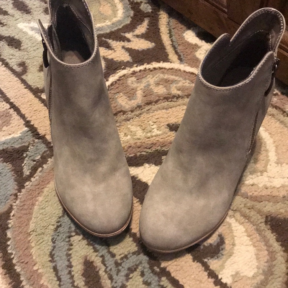 Michael Shannon taupe booties